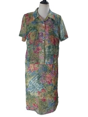 K WOMAN 2 PIECE SET SHEAR TOP/DRESS SIZE 14W NWT